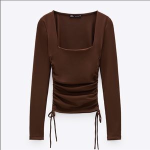Zara Square Neck Ruched Top